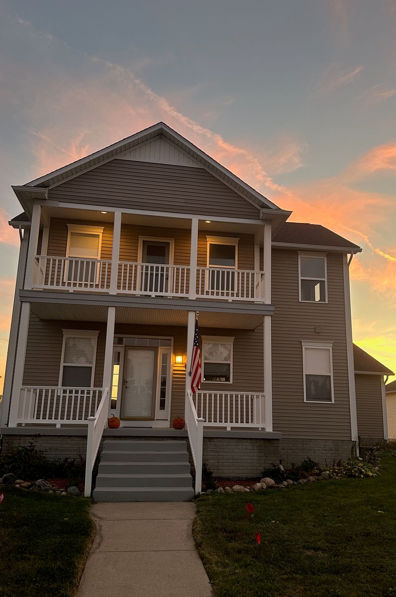 Nick's first house at sunset